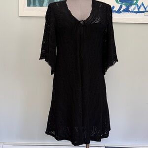 BCBGMaxAzria Black Crochet Lace Tunic